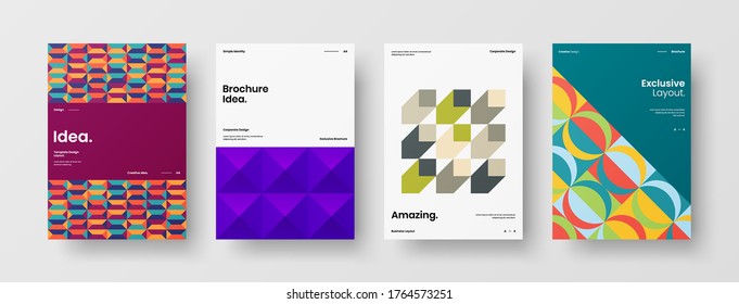 Abstract brochure cover vector design. Corporate identity geometric illustration template.