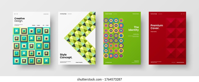 Abstract brochure cover vector design. Corporate identity geometric illustration template.