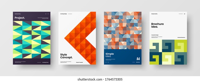 Abstract brochure cover vector design. Corporate identity geometric illustration template.