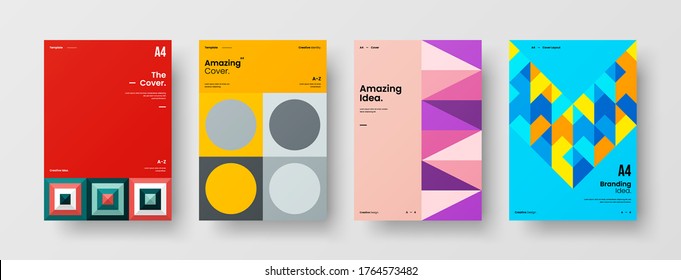 Abstract brochure cover vector design. Corporate identity geometric illustration template.