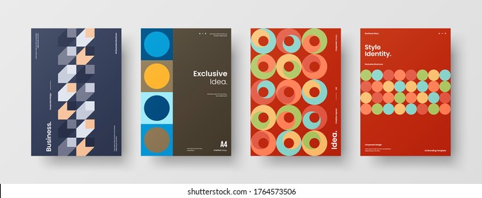 Abstract brochure cover vector design. Corporate identity geometric illustration template.