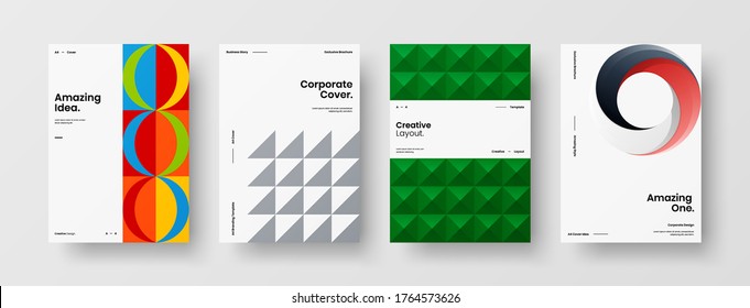 Abstract brochure cover vector design. Corporate identity geometric illustration template.