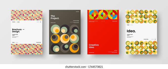Abstract brochure cover vector design. Corporate identity geometric illustration template.