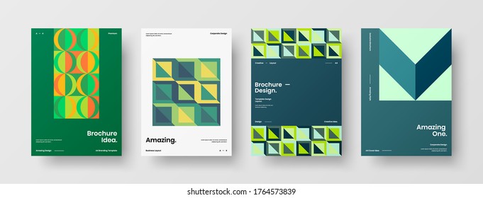 Abstract brochure cover vector design. Corporate identity geometric illustration template.