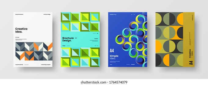 Abstract brochure cover vector design. Corporate identity geometric illustration template.