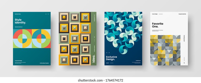Abstract brochure cover vector design. Corporate identity geometric illustration template.
