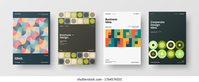 Abstract brochure cover vector design. Corporate identity geometric illustration template.