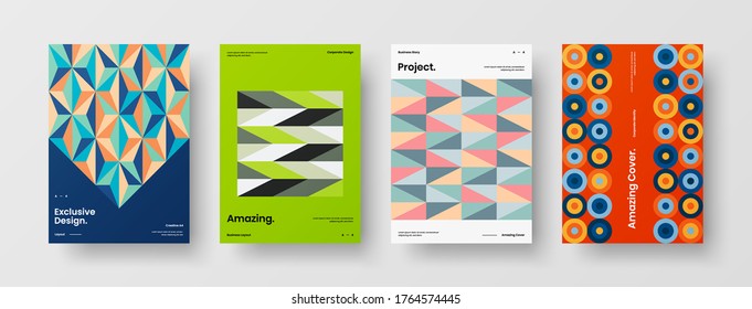 Abstract brochure cover vector design. Corporate identity geometric illustration template.