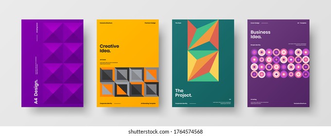 Abstrakte Broschüre, Vektordesign. Geometrische Vorlage für Corporate Identity.