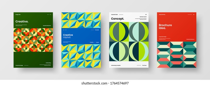 Abstrakte Broschüre, Vektordesign. Geometrische Vorlage für Corporate Identity.
