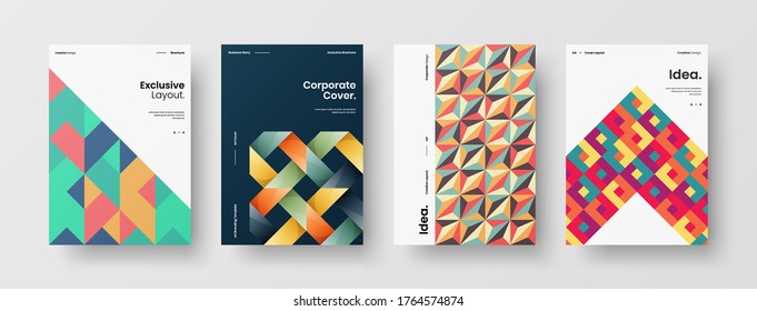 Abstract brochure cover vector design. Corporate identity geometric illustration template.