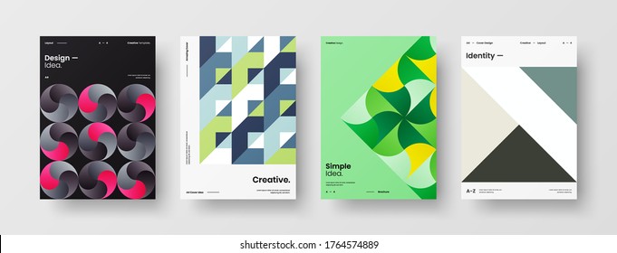 Abstrakte Broschüre, Vektordesign. Geometrische Vorlage für Corporate Identity.