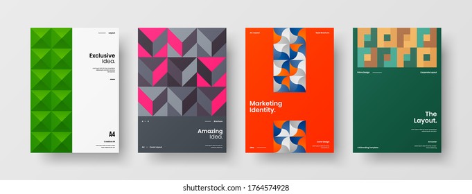 Abstract brochure cover vector design. Corporate identity geometric illustration template.