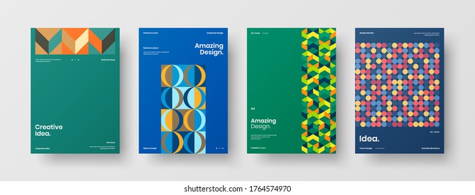 Abstract brochure cover vector design. Corporate identity geometric illustration template.