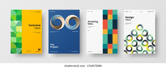 Abstract brochure cover vector design. Corporate identity geometric illustration template.