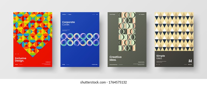 Abstract brochure cover vector design. Corporate identity geometric illustration template.