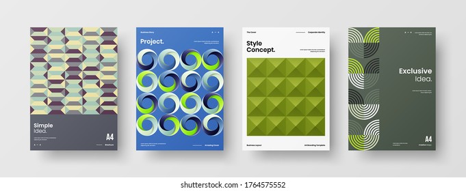 Abstract brochure cover vector design. Corporate identity geometric illustration template.
