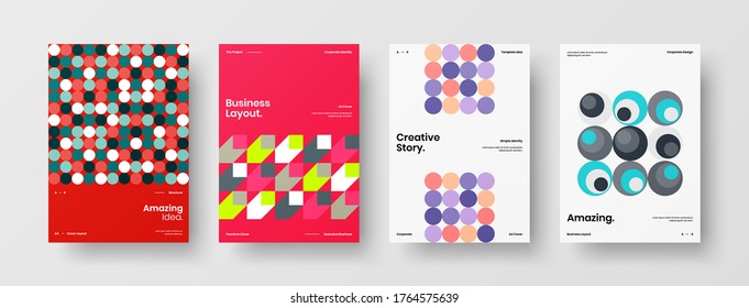 Abstract brochure cover vector design. Corporate identity geometric illustration template.