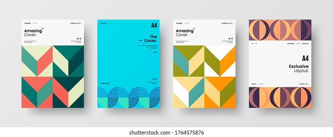 Abstract brochure cover vector design. Corporate identity geometric illustration template.