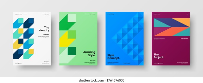 Abstract brochure cover vector design. Corporate identity geometric illustration template.