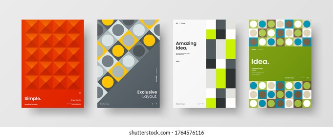 Abstract brochure cover vector design. Corporate identity geometric illustration template.