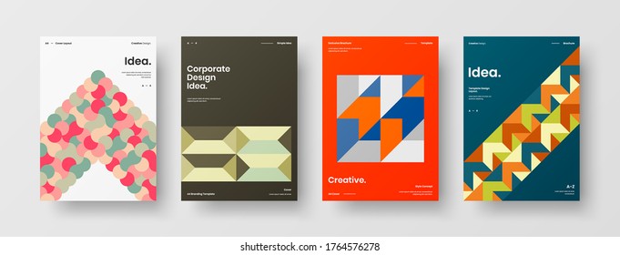 Abstrakte Broschüre, Vektordesign. Geometrische Vorlage für Corporate Identity.