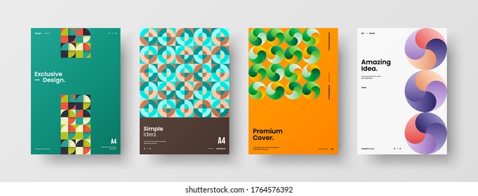Abstract brochure cover vector design. Corporate identity geometric illustration template.