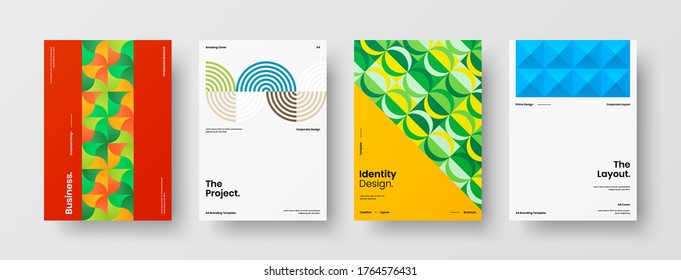 Abstract brochure cover vector design. Corporate identity geometric illustration template.