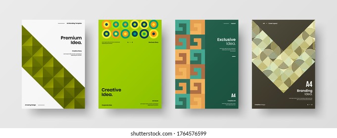 Abstract brochure cover vector design. Corporate identity geometric illustration template.