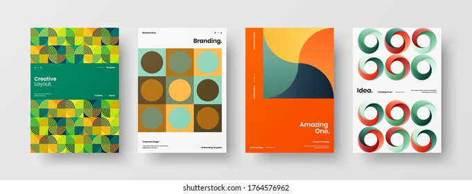 Abstract brochure cover vector design. Corporate identity geometric illustration template.