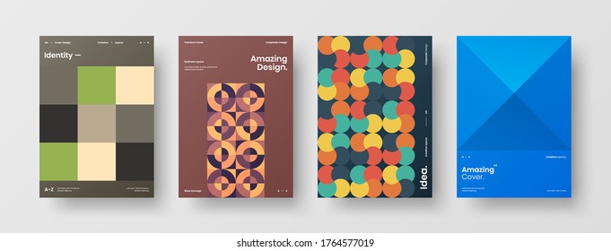 Abstract brochure cover vector design. Corporate identity geometric illustration template.