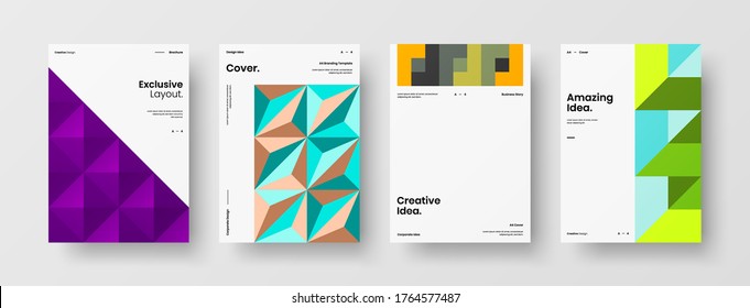 Abstract brochure cover vector design. Corporate identity geometric illustration template.