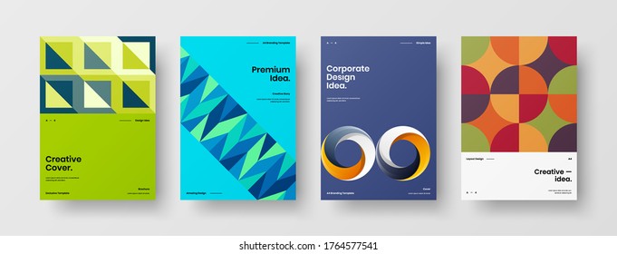 Abstract brochure cover vector design. Corporate identity geometric illustration template.