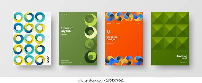 Diseño de vectores de la portada del folleto abstracto. Plantilla de ilustración geométrica de identidad corporativa.