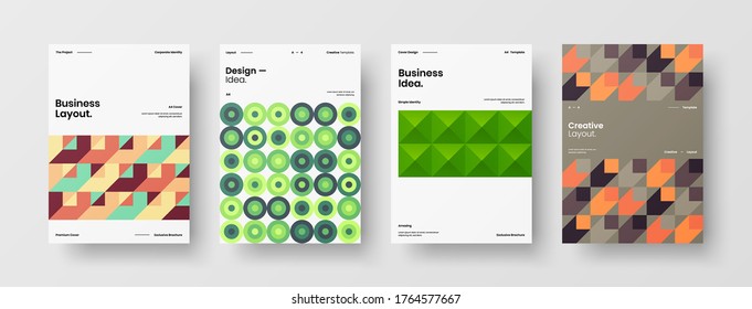 Abstract brochure cover vector design. Corporate identity geometric illustration template.