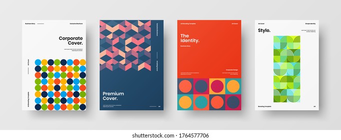 Abstract brochure cover vector design. Corporate identity geometric illustration template.