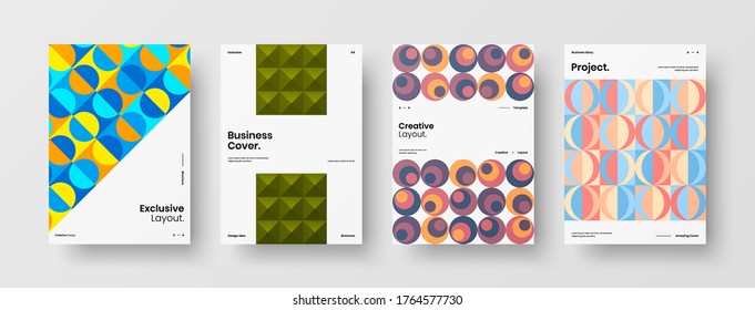 Abstract brochure cover vector design. Corporate identity geometric illustration template.
