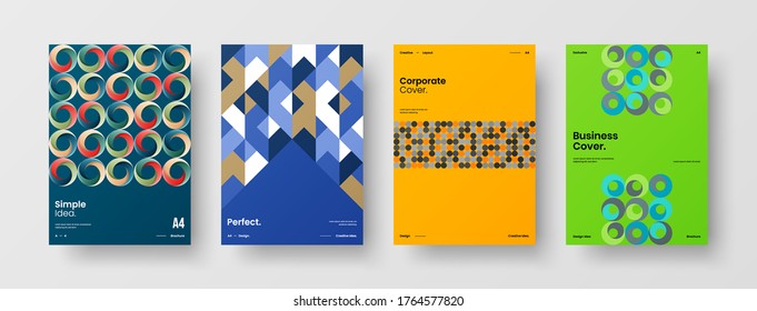 Abstract brochure cover vector design. Corporate identity geometric illustration template.