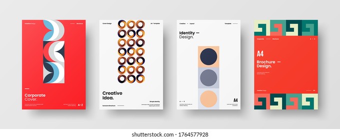 Abstract brochure cover vector design. Corporate identity geometric illustration template.