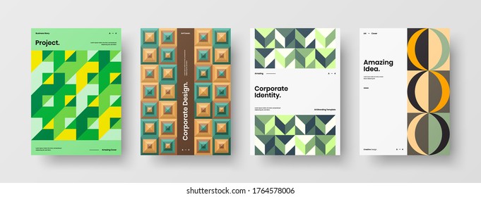 Abstract brochure cover vector design. Corporate identity geometric illustration template.