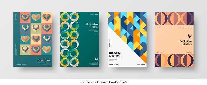 Abstrakte Broschüre, Vektordesign. Geometrische Vorlage für Corporate Identity.