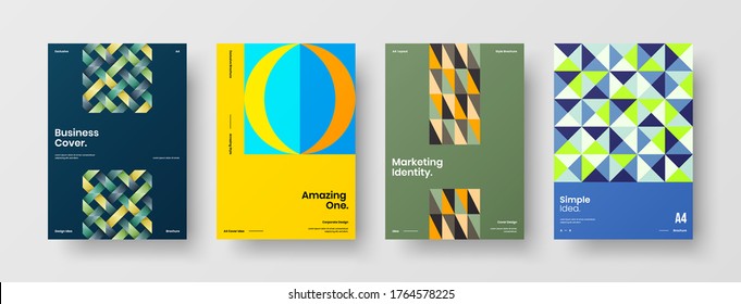 Abstract brochure cover vector design. Corporate identity geometric illustration template.