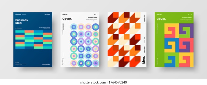 Abstract brochure cover vector design. Corporate identity geometric illustration template.