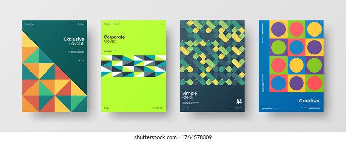 Abstract brochure cover vector design. Corporate identity geometric illustration template.