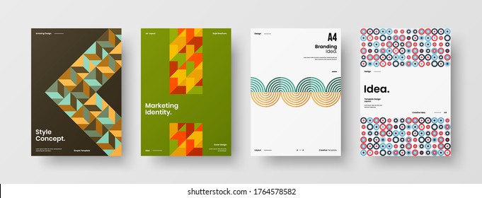 Abstract brochure cover vector design. Corporate identity geometric illustration template.