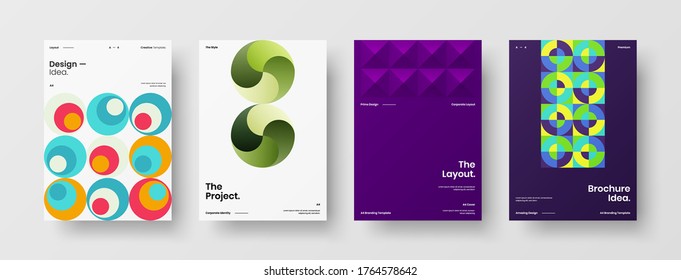 Abstract brochure cover vector design. Corporate identity geometric illustration template.