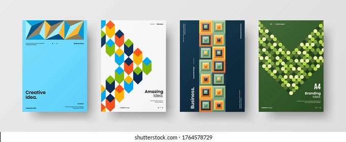 Abstract brochure cover vector design. Corporate identity geometric illustration template.