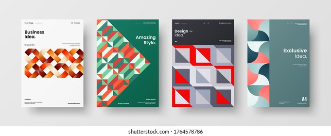 Abstract brochure cover vector design. Corporate identity geometric illustration template.