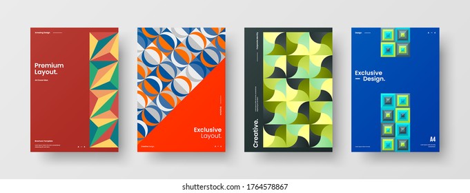 Abstract brochure cover vector design. Corporate identity geometric illustration template.