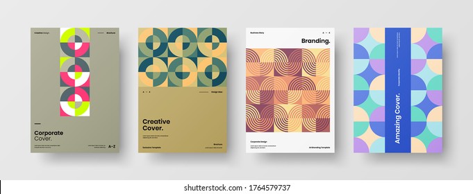 Abstract brochure cover vector design. Corporate identity geometric illustration template.